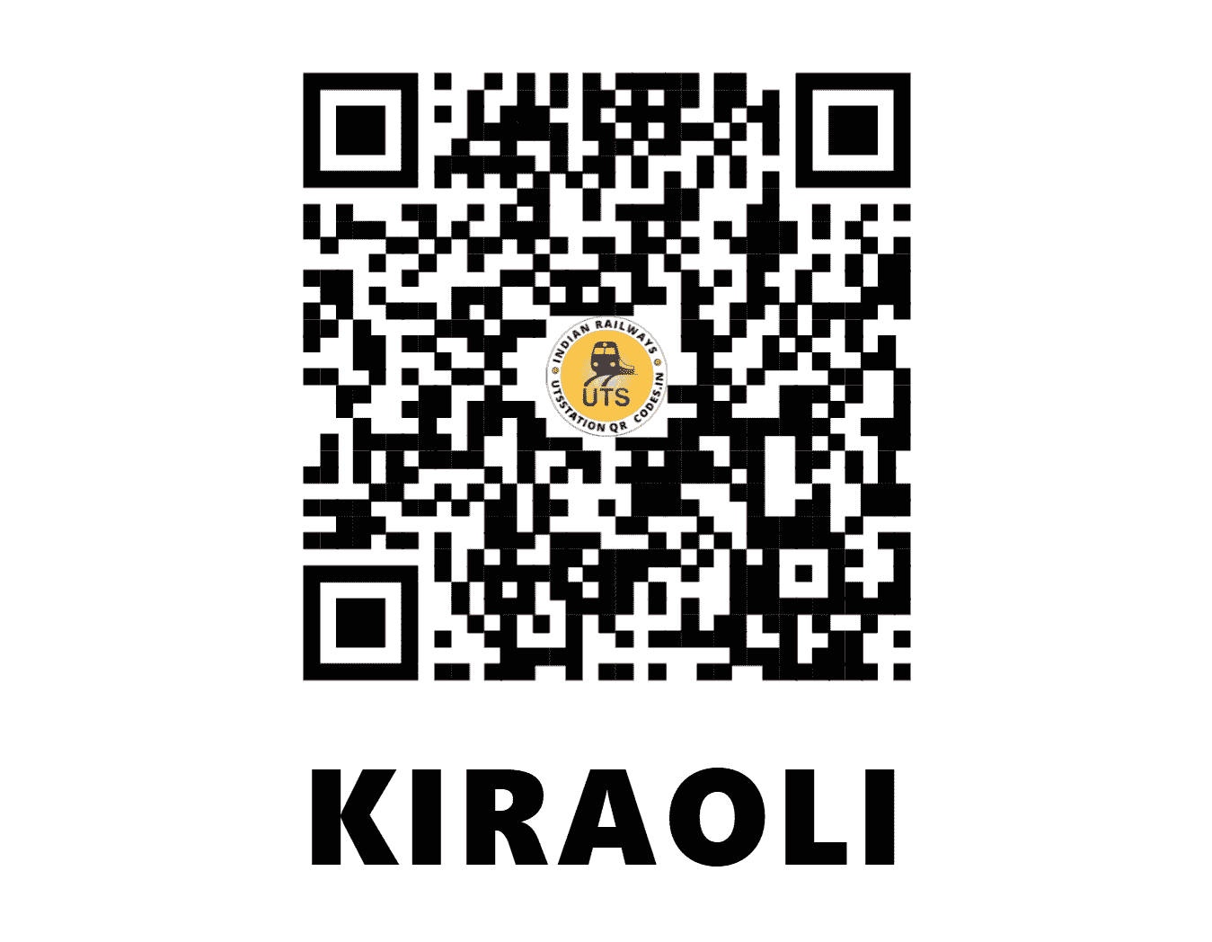 UTS QR Code for KIRAOLI - KLB - NC (UTTAR PRADESH)